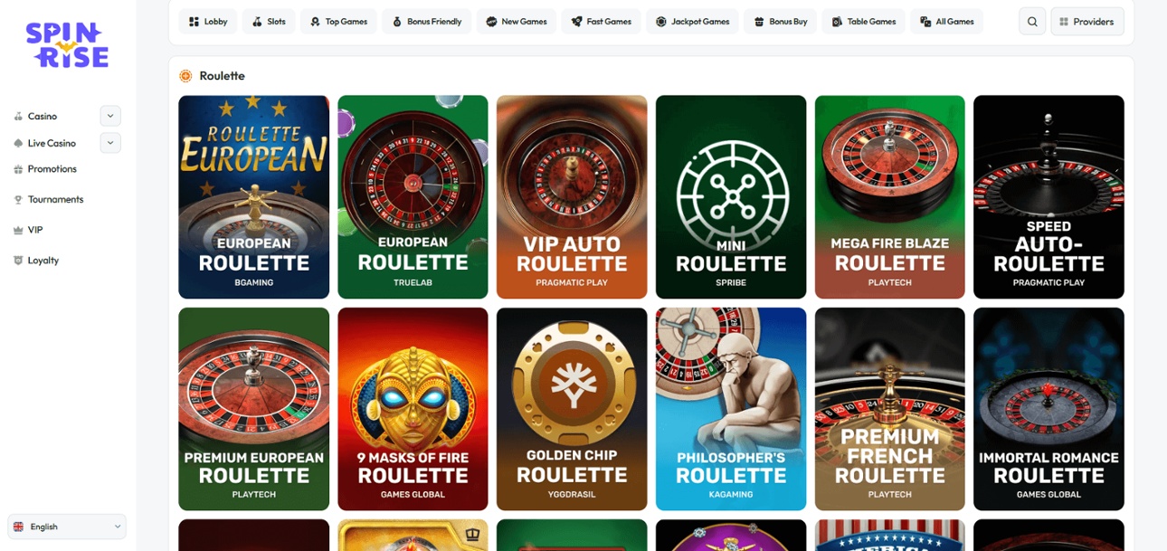 Play roulette online at Spinrise casino in Canada